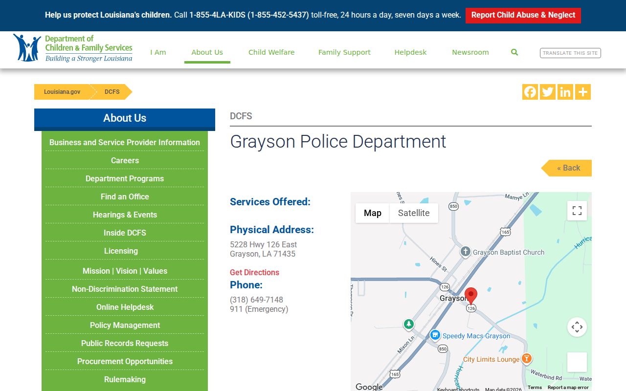 Grayson criminal records police department directory