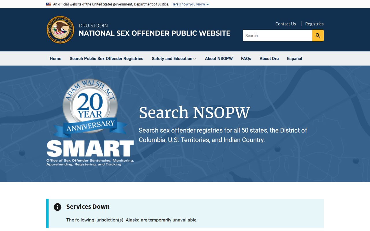 National Sex Offender Public Website search